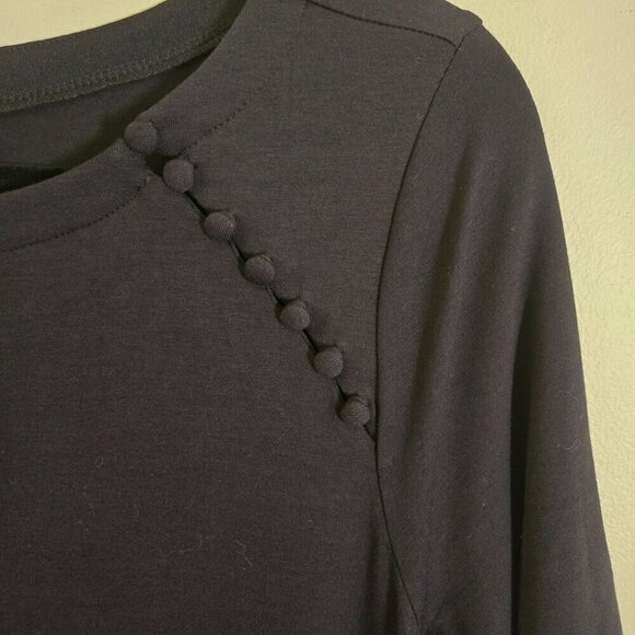 Loft NWT Black Jersey Swing Dress Size MT - Picture 3 of 6